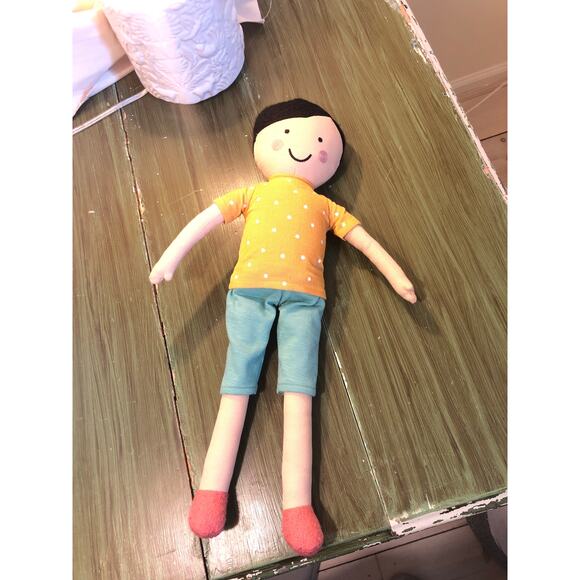 Pillowfort Kids Decorative Pillow Pal‎ Doll Soft Plush 20” Boy Yellow Dot Doll - Picture 1 of 4